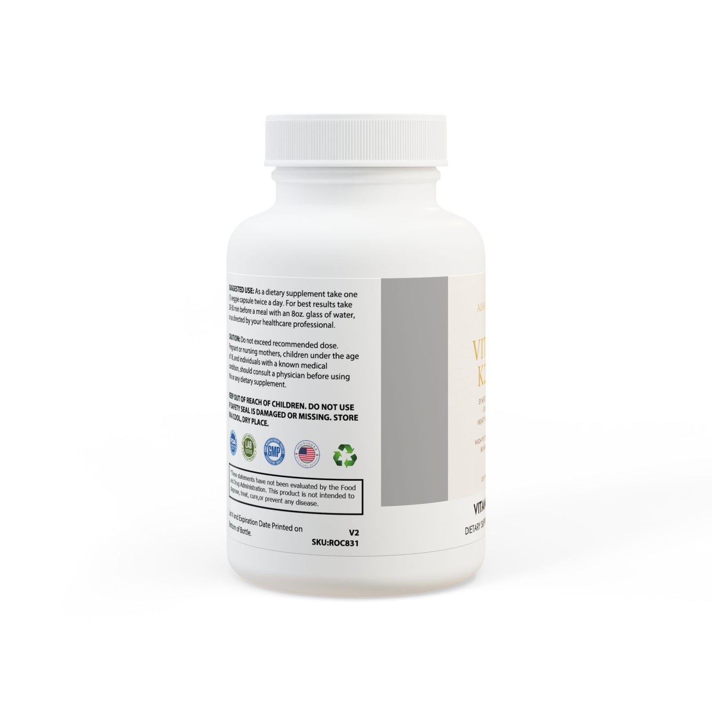 Alkaline Aura Vitamin D3 + K2 Daily Balance Support Capsules
