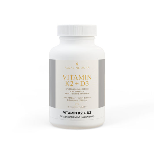Alkaline Aura Vitamin D3 + K2  Daily Balance Support Capsules